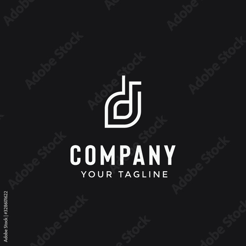 letter d monogram logo template in simple minimialist style
