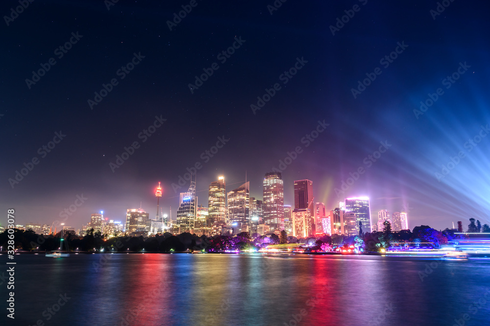 Fototapeta premium Vivid Sydney, Sydney Harbour, Australia