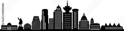 Vancouver City Skyline Silhouette Cityscape Vector