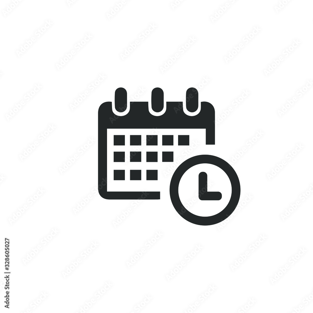Flat calendar icon. Isolated vector illustration.