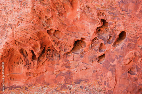 Pocketed Red Sandstone Face