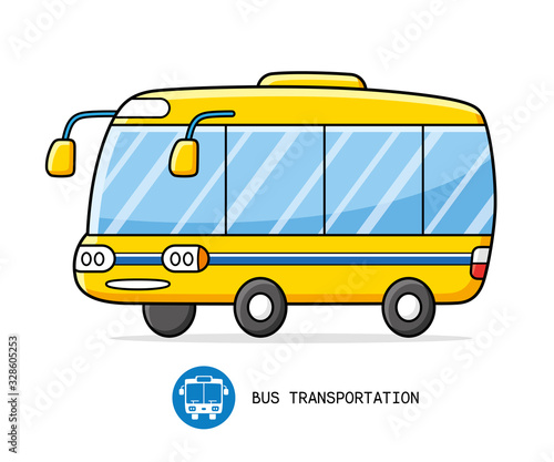 Yellow bus isolated