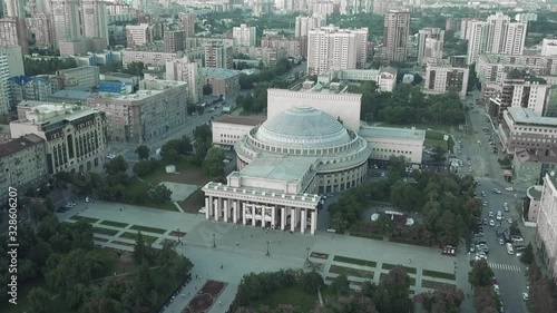 Opera theater in Novosibirsk Aerial view photo