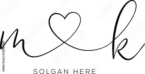 mk Initial wedding monogram logo template
