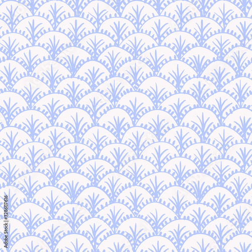 Blue shells seamless pattern