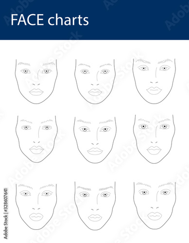Beautiful woman faces charts