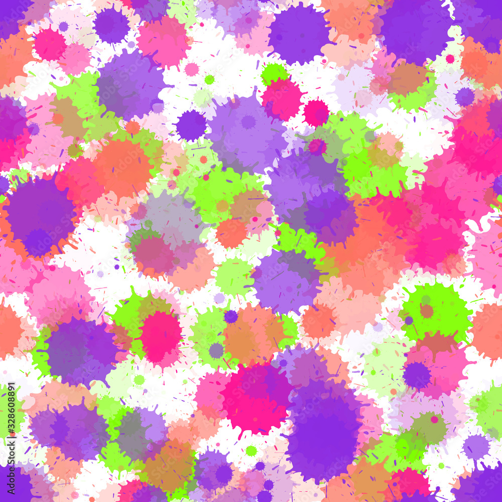 Watercolor transparent stains vector seamless wallpaper pattern. 