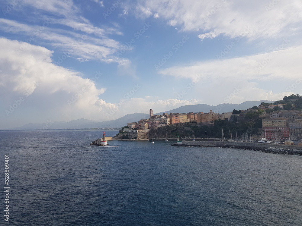 Port from Bastia seens from a ship (Corsica, France)