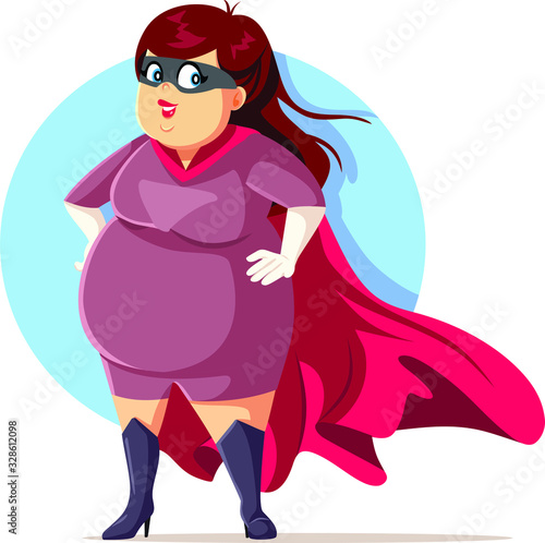 Body Positivity Superhero Beautiful Cartoon Woman