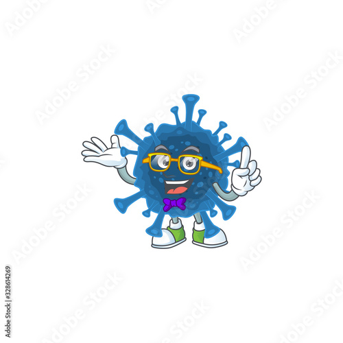 The Geek character of coronavirus desease mascot design