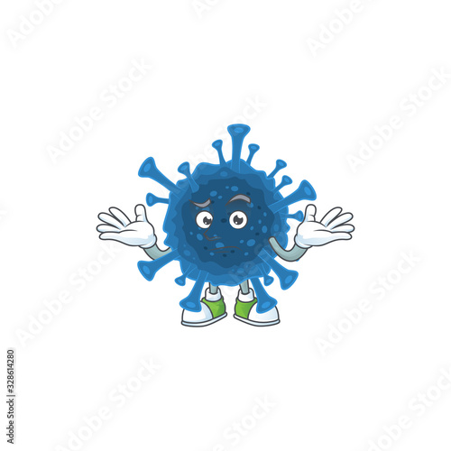 A comical Grinning coronavirus desease cartoon design style