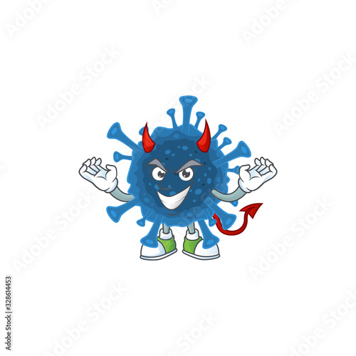 A cruel devil coronavirus desease Cartoon character design