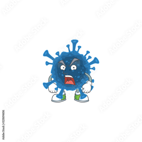 Coronavirus desease cartoon character design with angry face