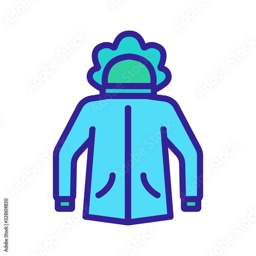 Winter jacket icon vector. Thin line sign. Isolated contour symbol illustration