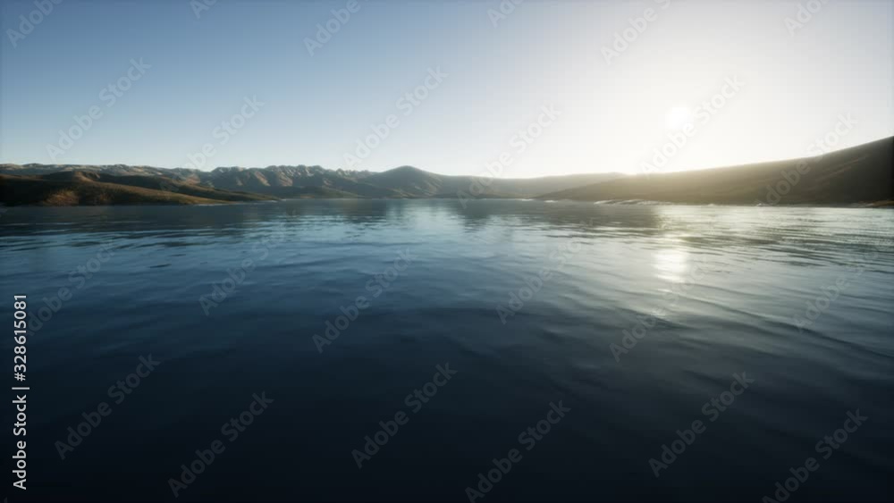 lake in hills on summer day lake in hills on summer day