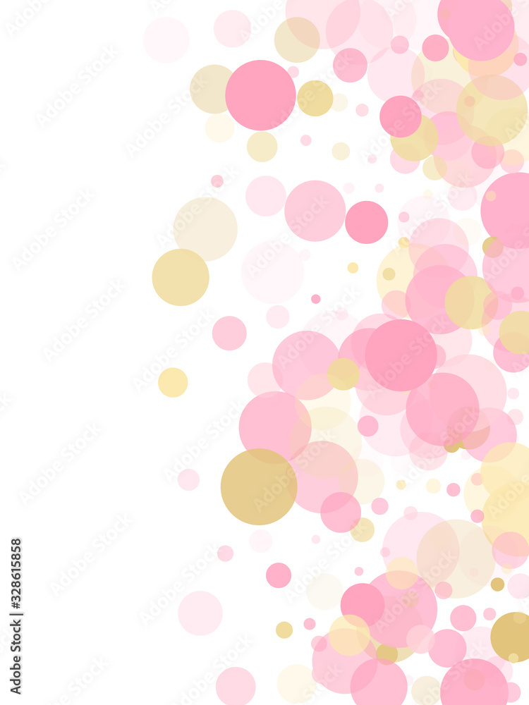 Rose gold confetti circle decoration for party invitation card. Rose gold confetti circle decoration for party invitation card.