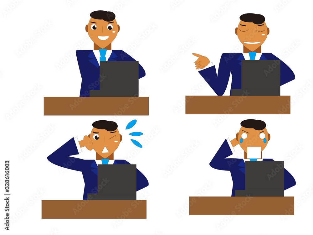 ビジネス男性のポーズ８