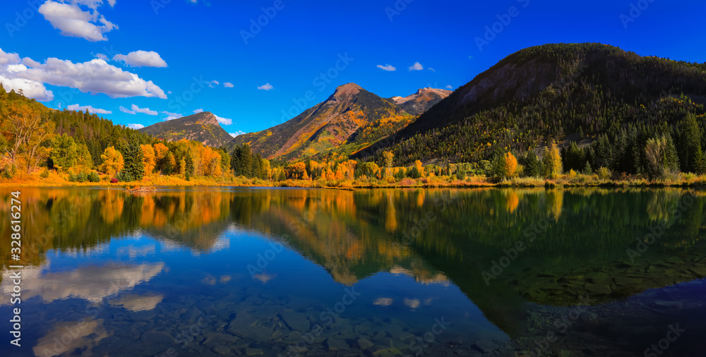 Panoramic view of Beaver lake near Marble Colorado