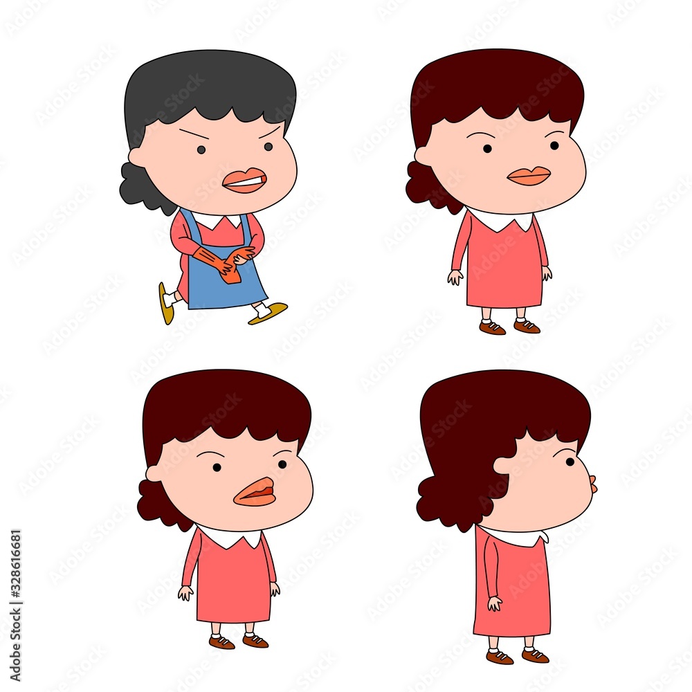 Humorous and comical character, illustration set. Humorous and comical character, illustration set.