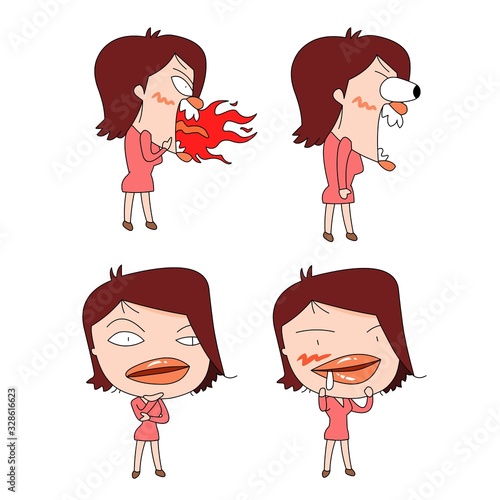 Humorous and comical character, illustration set.