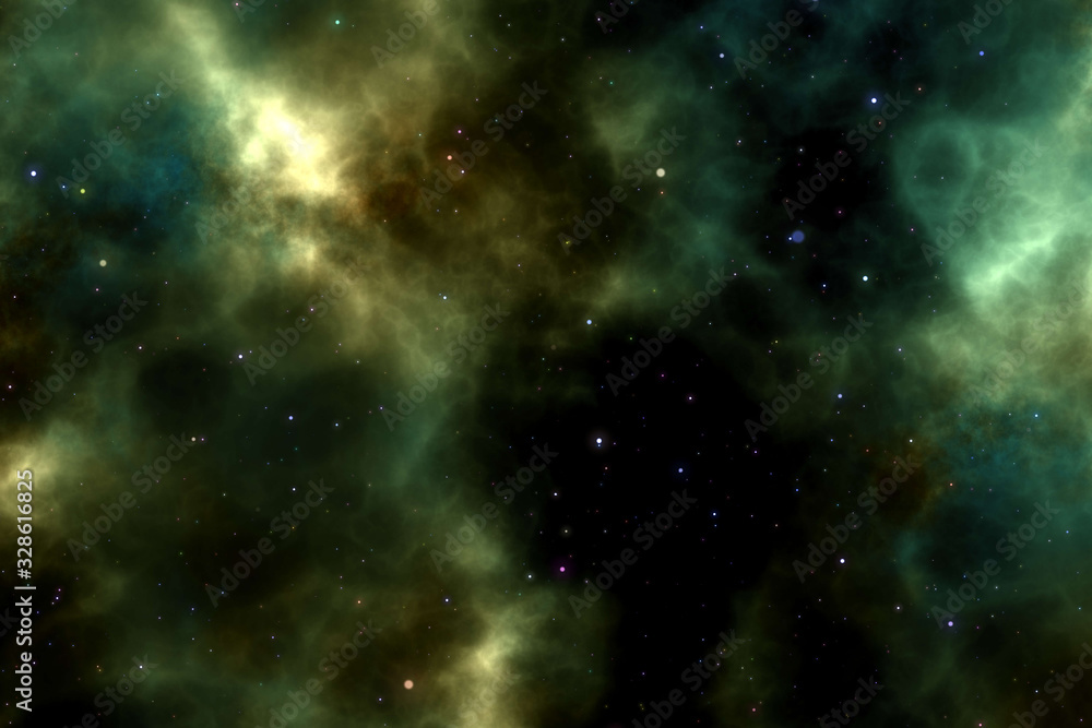 Naklejka premium space with nebula and stars