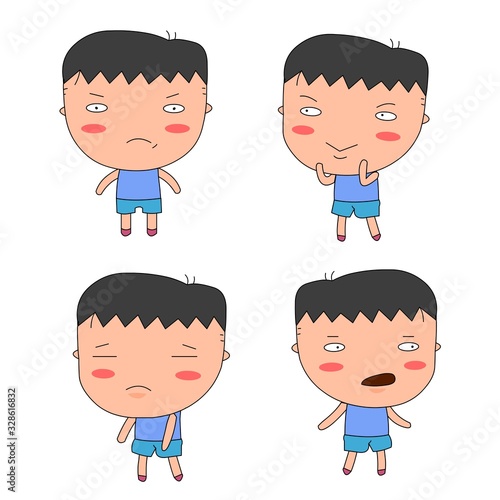 Humorous and comical character, illustration set.