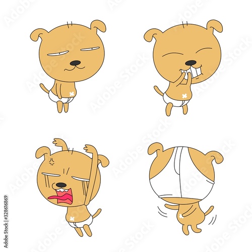 Humorous and comical character, illustration set.