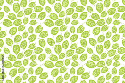 Seamless pattern with leaf vector Illustration, simple batik motif
