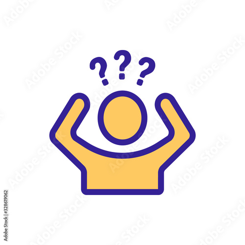 doubts and thoughts of the icon vector. Thin line sign. Isolated contour symbol illustration