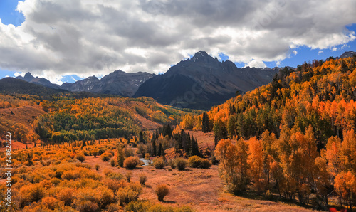 Mount sneffles near Ridgeway Colorado in autumn time photo