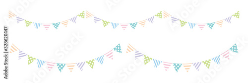 Bunting decoration set - pastel colored