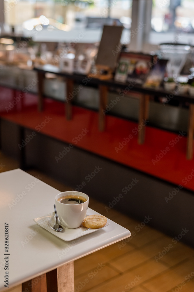 black coffee put on white table black coffee put on white table