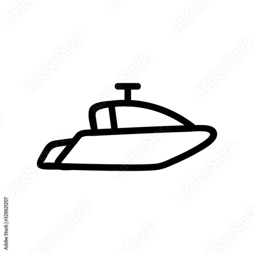 yacht icon vector. Thin line sign. Isolated contour symbol illustration