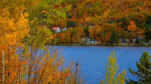 Riviere Saint Maurice in autumn time near Grand Mere