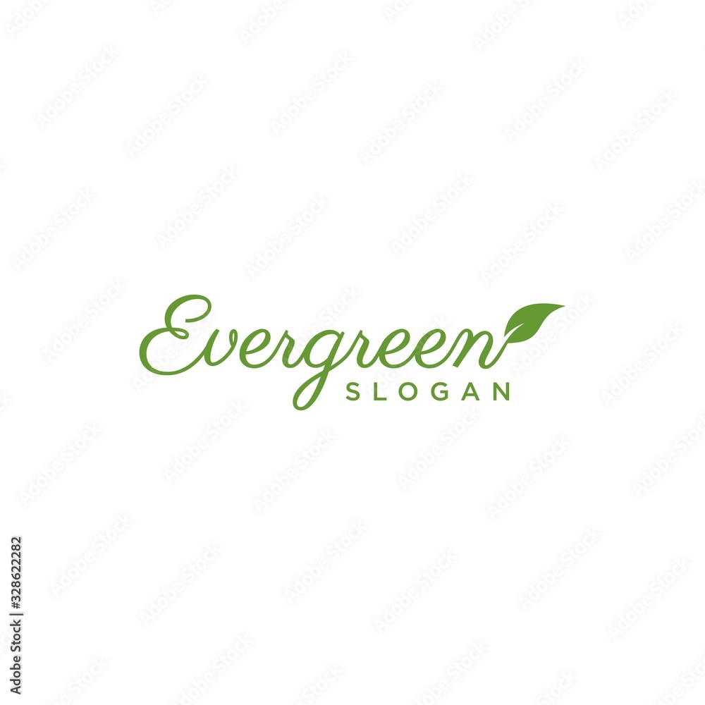 typography evergreen logo design Vector typography evergreen logo design Vector