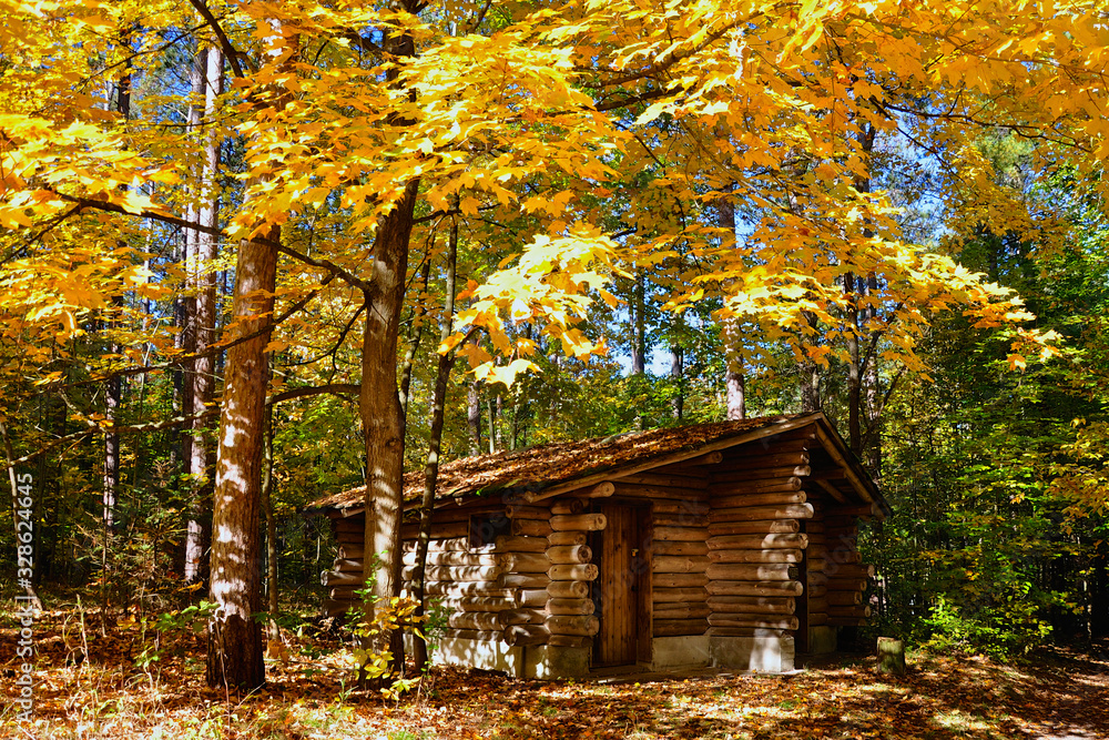 Wooden log house in farm, Stouffville, Ontario, Canada. Wooden log house in farm, Stouffville, Ontario, Canada.