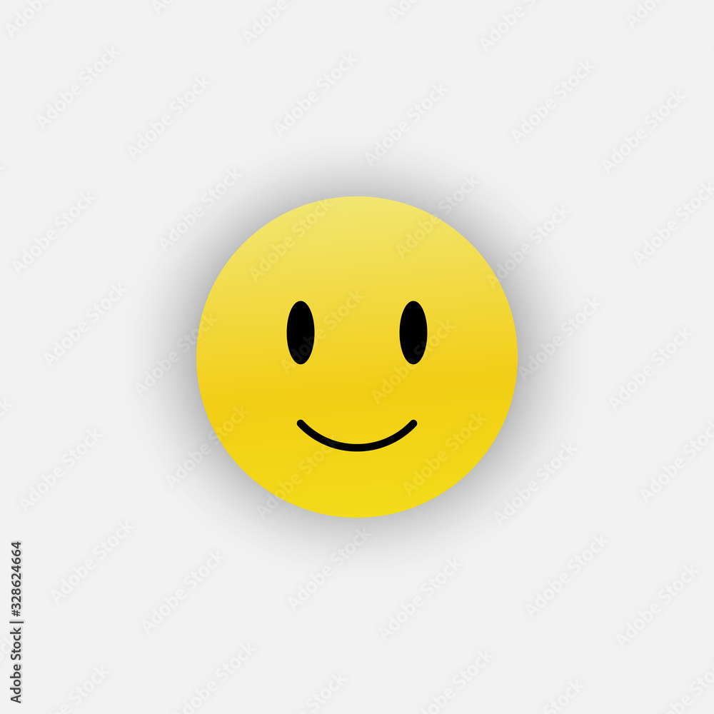 Vector smiley face icon emoji isolated on white background.