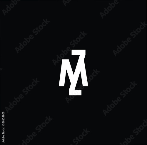 Initial based modern and minimal Logo. ZM MZ letter trendy fonts monogram icon symbol. Universal professional elegant luxury alphabet vector design