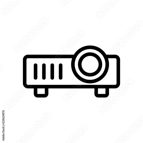 Projector icon vector. Thin line sign. Isolated contour symbol illustration