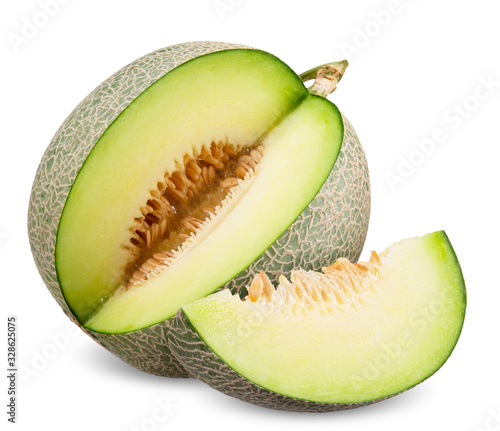 melon isolated on white clipping path