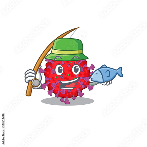 A Picture of funny Fishing coronavirus particle design