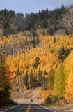 Scenic Mt Evans road in Colorado in Autumn time