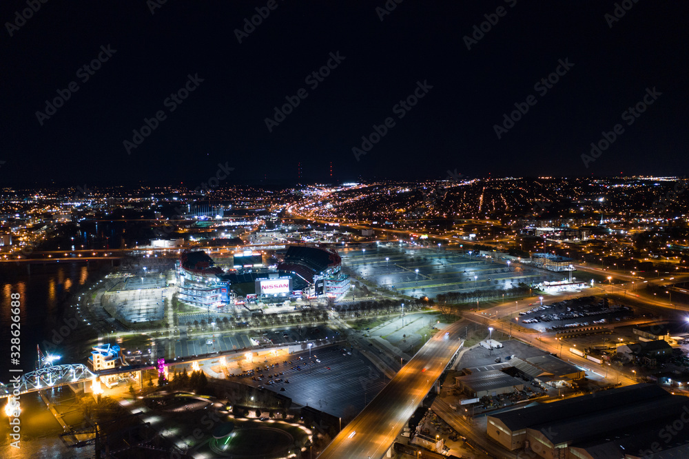 Fototapeta premium Aerial photo Nissan Stadium Nashville TN USA