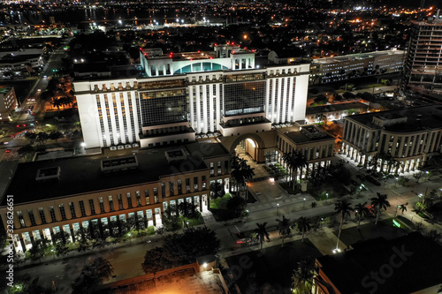 Palm Beach County Courthouse aerial night photo photo