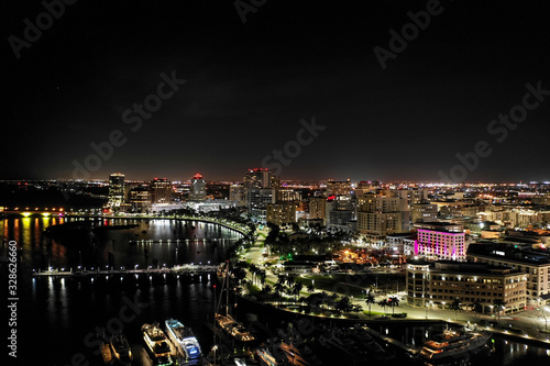 Night shot of West Palm Beach FL