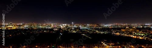 Aerial night panorama West Palm Beach Florida