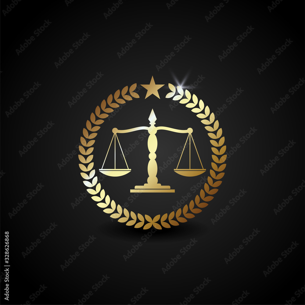 vector luxury logo illustration scale for law firm office, perfect for law firm office business. shiny gold color with gradient style vector luxury logo illustration scale for law firm office, perfect for law firm office business. shiny gold color with gradient style
