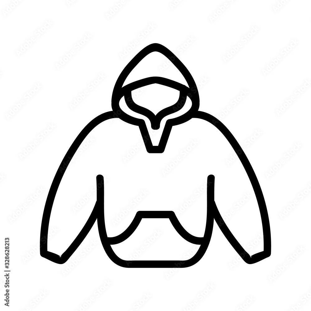Warm hoodie icon vector. Thin line sign. Isolated contour symbol  illustration Stock Vector | Adobe Stock
