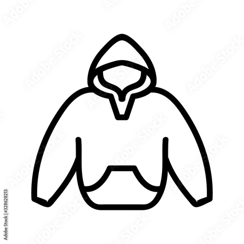 Warm hoodie icon vector. Thin line sign. Isolated contour symbol illustration
