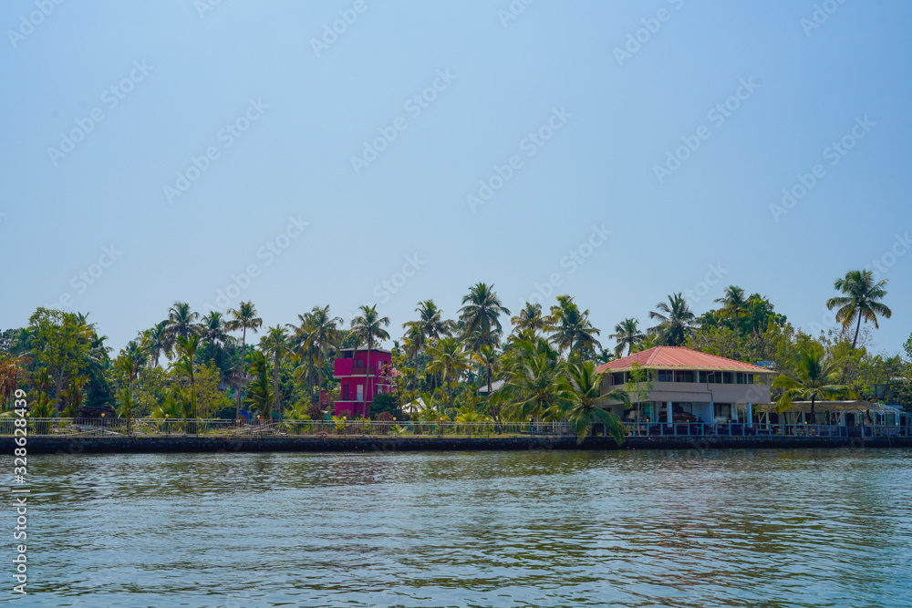 Beautiful river side tree and house view in kochi Kerala India. Beautiful river side tree and house view in kochi Kerala India.